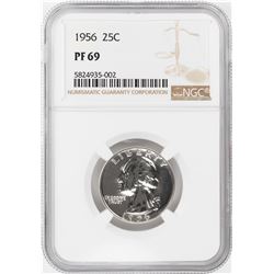 1956 Proof Washington Quarter Coin NGC PF69
