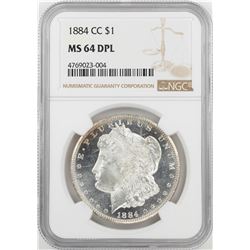 1884-CC $1 Morgan Silver Dollar Coin NGC MS64 DPL