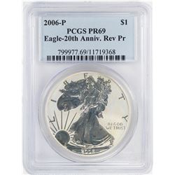 2006-P $1 Reverse Proof American Silver Eagle Coin PCGS PR69