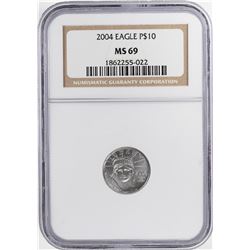 2004 $10 Platinum American Eagle Coin NGC MS69