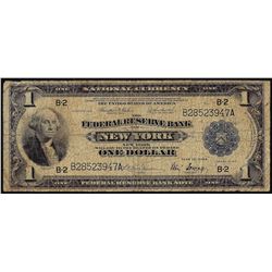 1918 $1 Federal Reserve Bank Note New York
