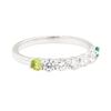 Image 1 : 14KT White Gold 0.50 ctw Diamond, Peridot and Emerald Ring