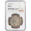 Image 1 : 1921-D $1 Morgan Silver Dollar Coin NGC MS63