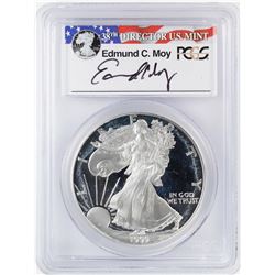 1999-P $1 Proof American Silver Eagle Coin PCGS PR69DCAM Moy Signature