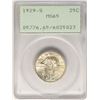Image 1 : 1929-S Standing Liberty Quarter Coin PCGS MS65 Old Green Rattler