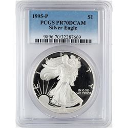 1995-P $1 Proof American Silver Eagle Coin PCGS PR70DCAM
