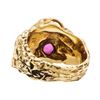 Image 4 : 14KT Yellow Gold 0.50 ctw Ruby Panther Ring
