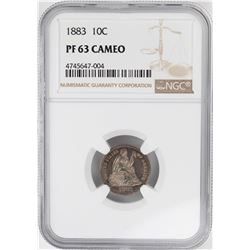 1883 Proof Seated Liberty Dime Coin NGC PF63 Cameo