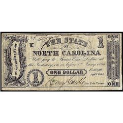 1862 $1 The State of North Carolina Obsolete Banknote