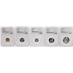 1955 (5) Coin Proof Set Graded NGC PF68