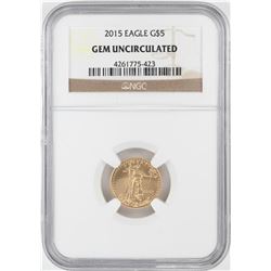 2015 $5 American Gold Eagle Coin NGC Gem Uncirculated