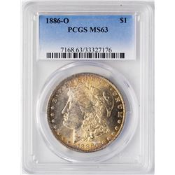 1886-O $1 Morgan Silver Dollar Coin PCGS MS63 Nice Toning