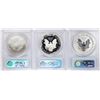 Image 2 : 2006 20th Anniversary (3) Coin Set $1 American Silver Eagle Coins PCGS MS69/PR69