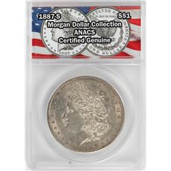 1887-S $1 Morgan Silver Dollar Coin ANACS Certified Genuine