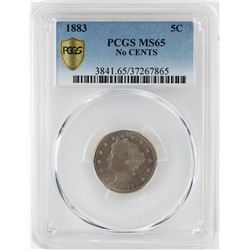 1883 No Cents Liberty V Nickel Coin PCGS MS65