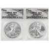 Image 1 : Lot of (2) 2015 $1 American Silver Eagle Coins ANACS MS70 First Strike