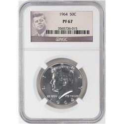 1964 Proof Kennedy Half Dollar Coin NGC PF67