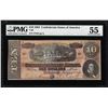 Image 1 : 1864 $10 Confederate States of America Note T-68 PMG About Uncirculated 55