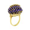 Image 4 : 18KT Yellow Gold 0.18 ctw Diamond and Blue Enamel Ring