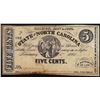 Image 1 : 1863 Five Cents State of North Carolina Raleigh, NC Obsolete Banknote