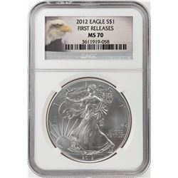 2012 $1 American Silver Eagle Coin NGC MS70 First Releases