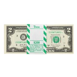 Pack of (100) Consecutive 2017A $2 Federal Reserve STAR Notes Philadelphia