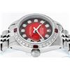Image 5 : Rolex Ladies Stainless Steel Red Vignette Diamond & Ruby Datejust Wristwatch