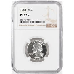 1955 Proof Washington Quarter Coin NGC PF67 Star