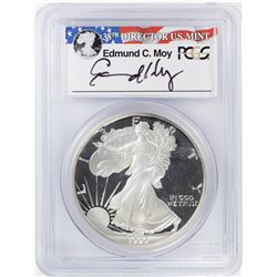 1990-S $1 Proof American Silver Eagle Coin PCGS PR69DCAM Moy Signature