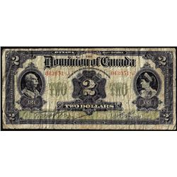 1914 $2 Dominion Bank of Canada Note