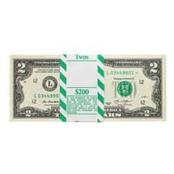 Pack of (100) Consecutive 2013 $2 Federal Reserve STAR Notes San Francisco
