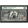 Image 1 : 1896 $2 Educational Silver Certificate Note Fr.247 PMG Extremely Fine 40
