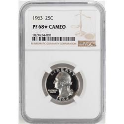 1963 Proof Washington Quarter Coin NGC PF68 Star Cameo