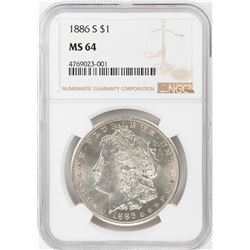 1886-S $1 Morgan Silver Dollar Coin NGC MS64