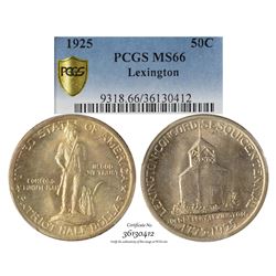 1925 Lexington Sesquicentennial Commemorative Half Dollar Coin PCGS MS66