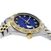 Image 6 : Rolex Mens Two Tone 14K Blue Vignette String Pyramid Diamond Datejust Wristwatch