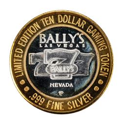 .999 Silver Ballys Las Vegas $10 Casino Limited Edition Gaming Token