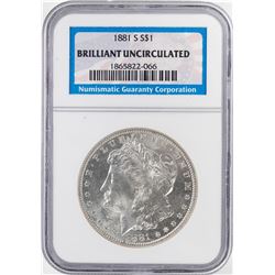 1881-S $1 Morgan Silver Dollar Coin NGC Brilliant Uncirculated