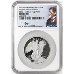 2016 Winged Liberty High Relief One Ounce Silver Proof Coin NGC Gem Proof w/ Box & COA