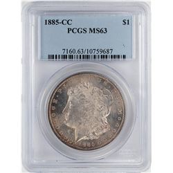 1885-CC $1 Morgan Silver Dollar Coin PCGS MS63