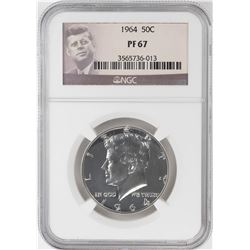 1964 Proof Kennedy Half Dollar Coin NGC PF67