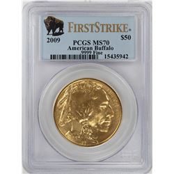 2009 $50 American Gold Buffalo Coin PCGS MS70 First Strike