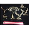 Image 1 : VINTAGE BRASS LOT EAGLES DOG DEAR ETC