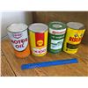 LOT OF 4 VARIOUS 1 QUART OIL CANS FULL