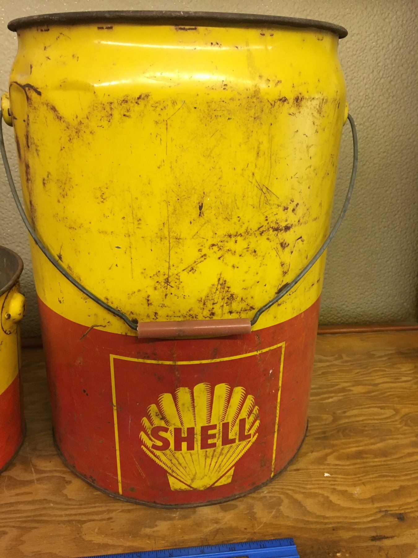 LOT OF 2 SHELL OIL PAILS