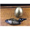 Image 1 : BRASS EGG AND LOON PIGGY BANKS