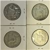 Image 2 : Lot of 4 USA SILVER 50 CENT PIECES 1953 1954 1956 1957