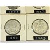 Image 3 : LOT OF 4 CANADA SILVER 50 CENT PIECES 1956 1957 1958 1959