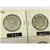 Image 2 : LOT OF 4 CANADA SILVER 50 CENT PIECES 1950 1951 1952 1953