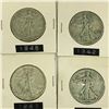 Image 1 : LOT OF 4 USA SILVER 50 CENT PIECES 1936 1941 1942 1945